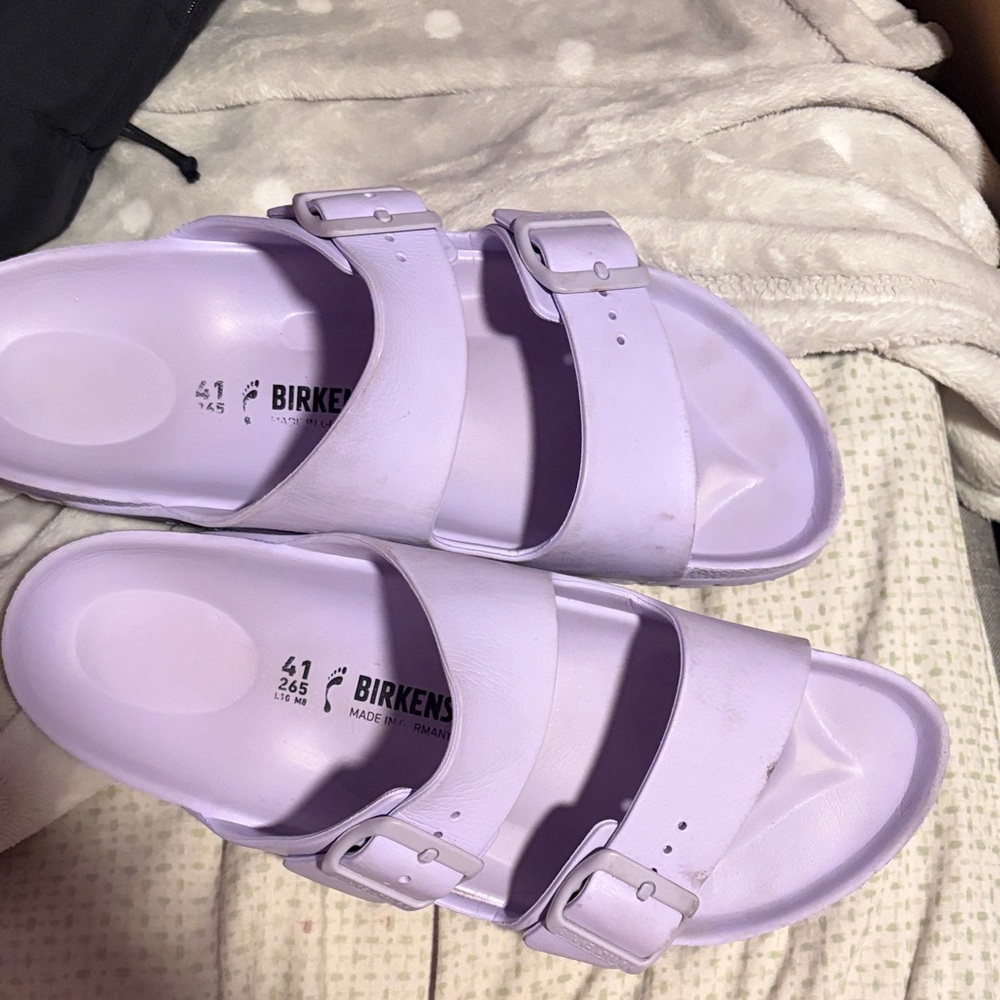 Birkenstock Lilac Two-Strap EVA Slide Sandals